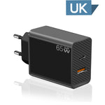محول دفتر ملاحظات GaN PD48W Type-C PD3.0 + USB3.0 لسلسلة MacBook، قابس أوروبي، قابس أوروبي