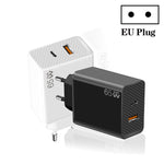 محول دفتر ملاحظات GaN PD48W Type-C PD3.0 + USB3.0 لسلسلة MacBook، قابس أوروبي، قابس أوروبي