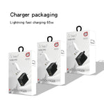 محول دفتر ملاحظات GaN PD48W Type-C PD3.0 + USB3.0 لسلسلة MacBook، قابس أوروبي، قابس أوروبي