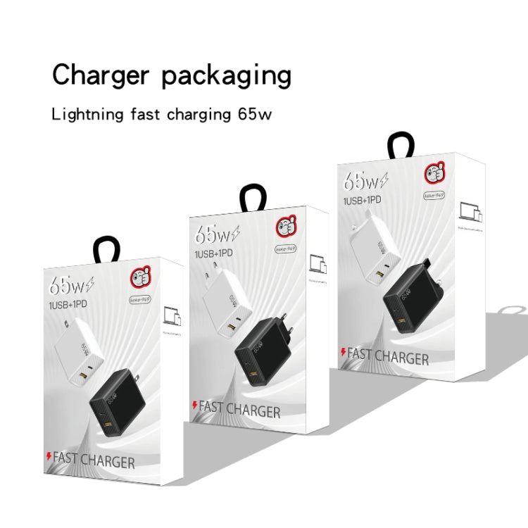 محول دفتر ملاحظات GaN PD48W Type-C PD3.0 + USB3.0 لسلسلة MacBook، قابس أوروبي، قابس أوروبي