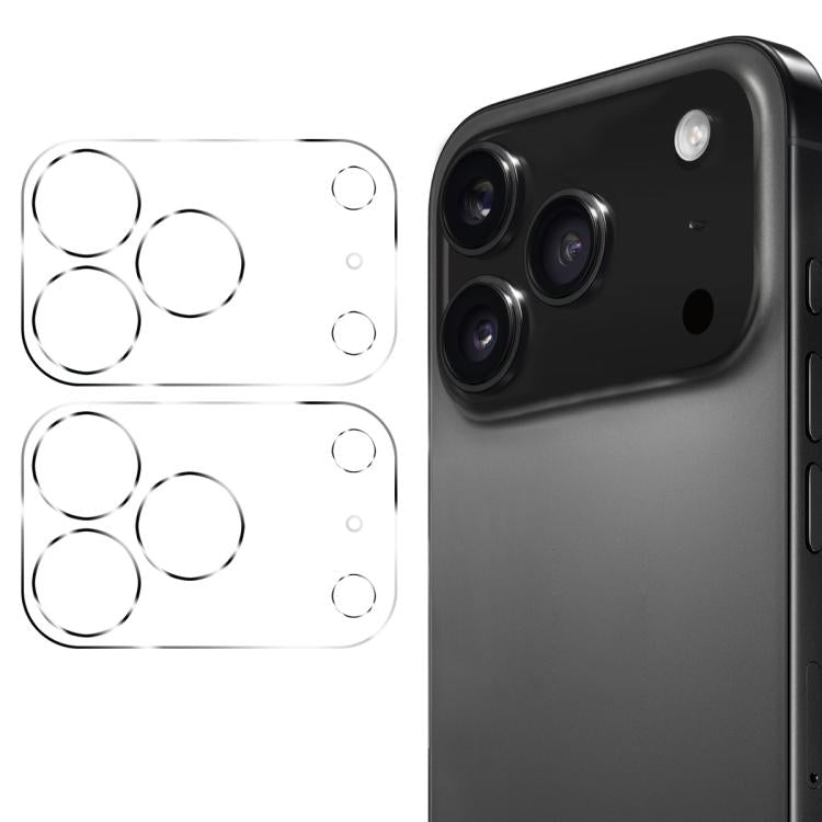 2 قطعة فيلم زجاج مقسى عدسة كاميرا خلفية ENKAY Hat-Prince 9H، لهواتف iPhone 17e / 16e، iPhone 17 Pro Max، iPhone 17 Pro، iPhone 17، iPhone Air، iPhone 16 Pro / 16 Pro Max، iPhone 16 / 16 Plus، iPhone 15 Pro / 15 Pro Max