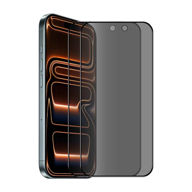 2 قطعة واقي شاشة زجاج مقسى كامل مضاد للتلصص بزاوية 28° ENKAY Hat-Prince، لهواتف iPhone 17 Pro Max، iPhone 17 Pro، iPhone 17، iPhone Air، iPhone 16 Pro Max، iPhone 16 Pro، iPhone 16 Plus، iPhone 16، iPhone 15 Pro Max