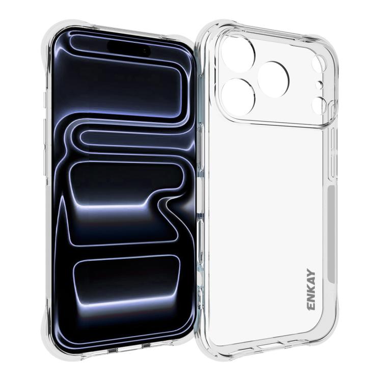 غطاء هاتف شفاف مقاوم للصدمات من TPU من ENKAY Hat-Prince، لهواتف iPhone 17e / 16e، iPhone 17 Pro Max، iPhone 17 Pro، iPhone 17، iPhone Air، iPhone 16 Pro Max، لحزمة بطارية MagSafe، iPhone 16 Pro، iPhone 16 Plus، iPhone 16
