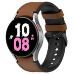 Silicone Leather Black Buckle Watch Band, For Samsung Galaxy Watch 6 Classic, For Samsung Galaxy Watch 6