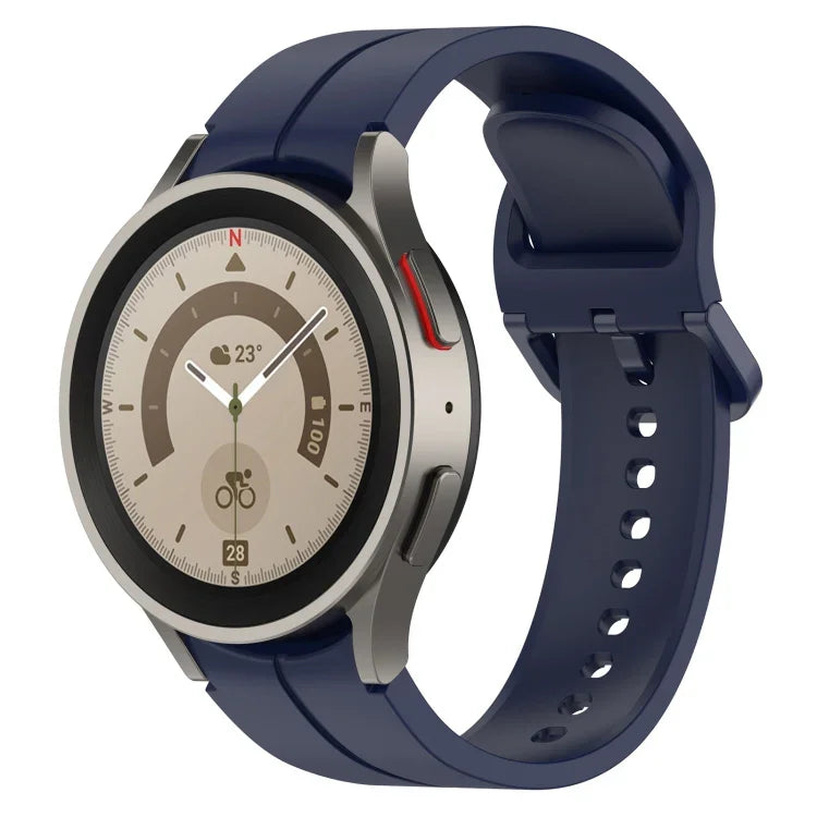 Grooved Color Buckle Silicone Watch Band, For Samsung Galaxy Watch 6 / 6 Classic