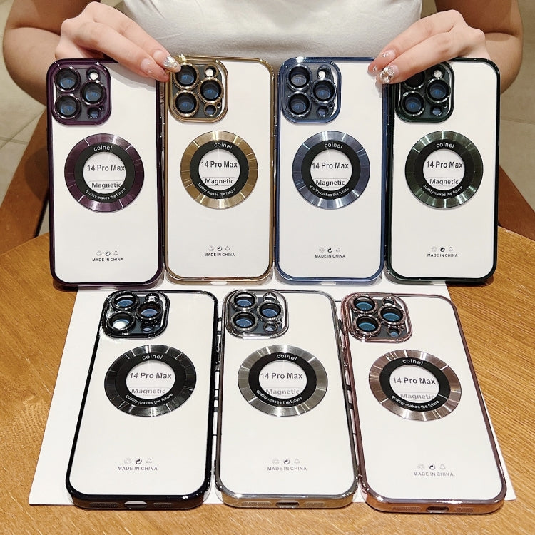 غطاء هاتف TPU مطلي بالكهرباء مع دعم MagSafe، لهواتف iPhone 11، iPhone 11 Pro