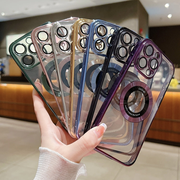 غطاء هاتف TPU مطلي بالكهرباء مع دعم MagSafe، لهواتف iPhone 11، iPhone 11 Pro