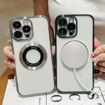 غطاء هاتف TPU مطلي بالكهرباء مع دعم MagSafe، لهواتف iPhone 11، iPhone 11 Pro