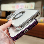 غطاء هاتف TPU مطلي بالكهرباء مع دعم MagSafe، لهواتف iPhone 16 Pro، iPhone 16 Plus، iPhone 16، iPhone 15 Pro Max، iPhone 15 Pro، iPhone 15 Plus