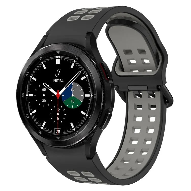 سوار ساعة سيليكون قابل للتنفس ثنائي اللون، لسامسونج Galaxy Watch 4 Classic مقاس 42مم