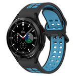 سوار ساعة سيليكون قابل للتنفس ثنائي اللون، لسامسونج Galaxy Watch 4 Classic مقاس 42مم