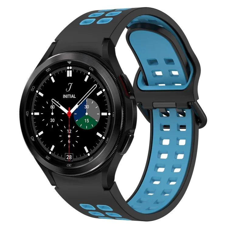 سوار ساعة سيليكون قابل للتنفس ثنائي اللون، لسامسونج Galaxy Watch 4 Classic مقاس 42مم