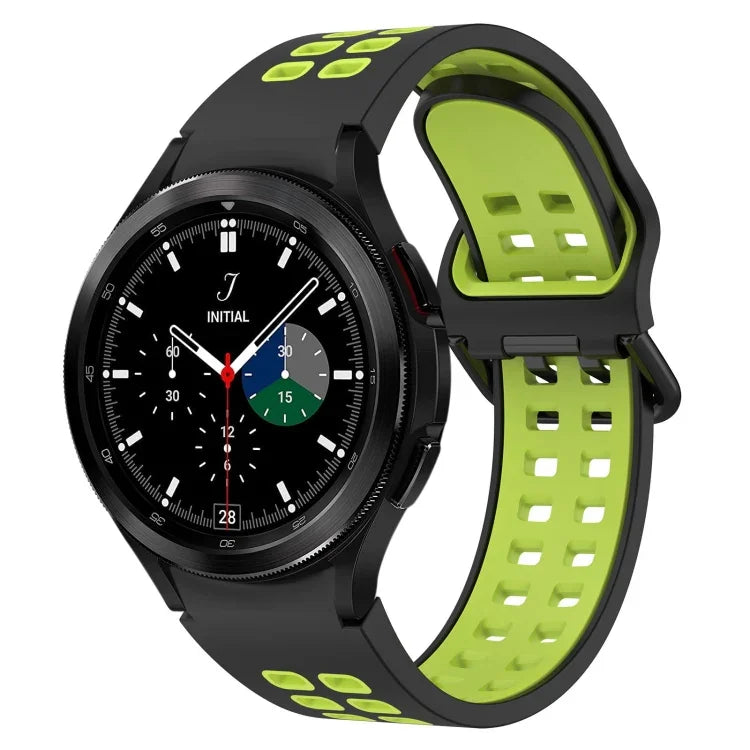 سوار ساعة سيليكون قابل للتنفس ثنائي اللون، لسامسونج Galaxy Watch 4 Classic مقاس 42مم