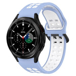 سوار ساعة سيليكون قابل للتنفس ثنائي اللون، لسامسونج Galaxy Watch 4 Classic مقاس 42مم