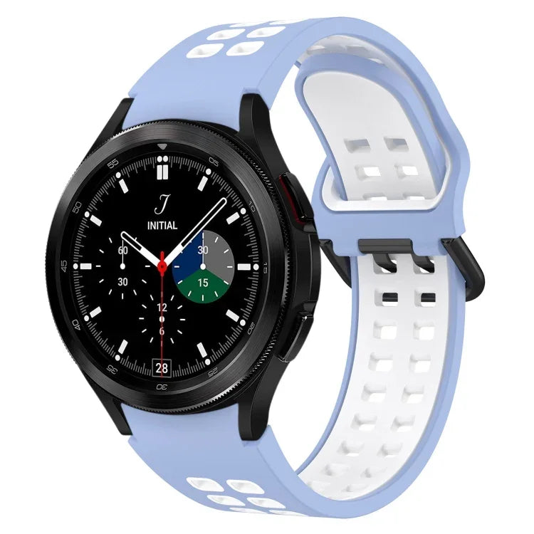 سوار ساعة سيليكون قابل للتنفس ثنائي اللون، لسامسونج Galaxy Watch 4 Classic مقاس 42مم