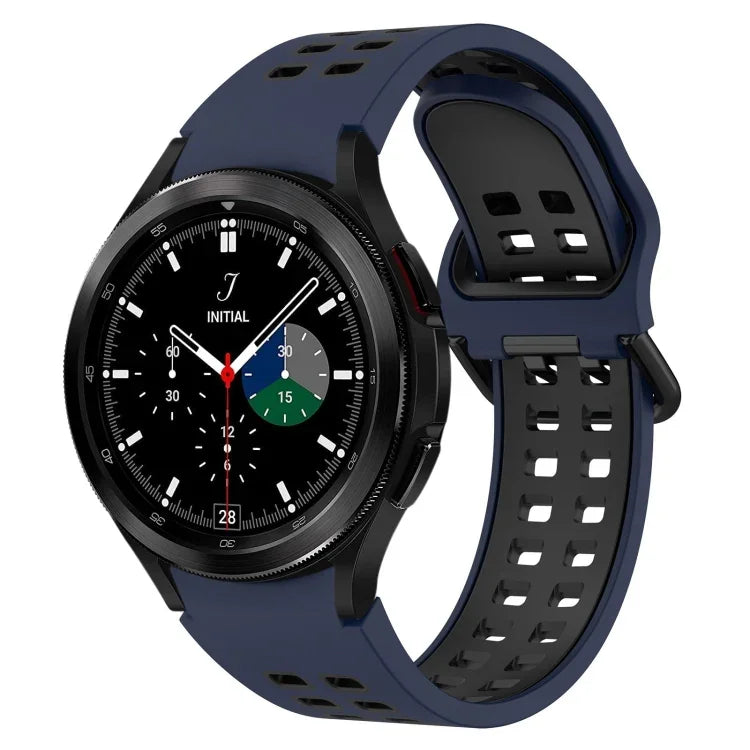 سوار ساعة سيليكون قابل للتنفس ثنائي اللون، لسامسونج Galaxy Watch 4 Classic مقاس 42مم