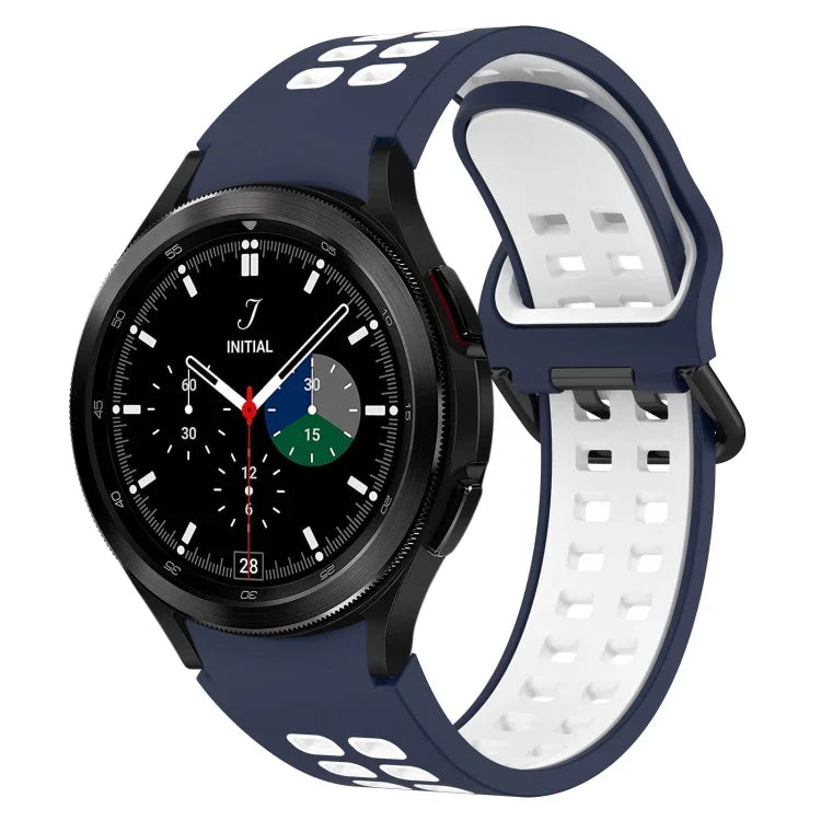 سوار ساعة سيليكون قابل للتنفس ثنائي اللون، لسامسونج Galaxy Watch 4 Classic مقاس 42مم