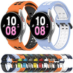 سوار ساعة سيليكون قابل للتنفس ثنائي اللون، لسامسونج Galaxy Watch 4 Classic مقاس 42مم