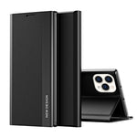 غطاء هاتف جلدي مع امتصاص مطلي بالكهرباء من الجانب، لأجهزة iPhone 16 Pro، iPhone 16 Plus، iPhone 16، iPhone 15 Pro Max، iPhone 15 Pro، iPhone 15 Plus