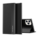 غطاء هاتف جلدي مع امتصاص مطلي بالكهرباء من الجانب، لأجهزة iPhone 16 Pro، iPhone 16 Plus، iPhone 16، iPhone 15 Pro Max، iPhone 15 Pro، iPhone 15 Plus