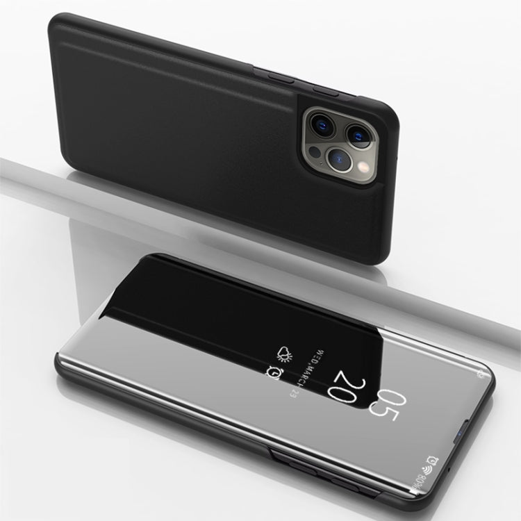 غطاء هاتف جلدي بغطاء أفقي مع مرآة مطلية وحامل، لأجهزة iPhone 17e / 16e، iPhone 17 Pro Max، iPhone 17 Pro، iPhone 17، iPhone Air، iPhone 16 Pro Max