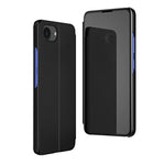 غطاء هاتف جلدي بغطاء أفقي مع مرآة مطلية وحامل، لأجهزة iPhone 17e / 16e، iPhone 17 Pro Max، iPhone 17 Pro، iPhone 17، iPhone Air، iPhone 16 Pro Max