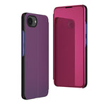 غطاء هاتف جلدي بغطاء أفقي مع مرآة مطلية وحامل، لأجهزة iPhone 17e / 16e، iPhone 17 Pro Max، iPhone 17 Pro، iPhone 17، iPhone Air، iPhone 16 Pro Max