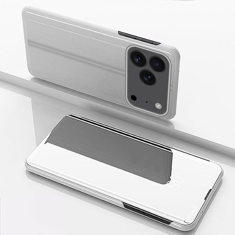 غطاء هاتف جلدي بغطاء أفقي مع مرآة مطلية وحامل، لأجهزة iPhone 17e / 16e، iPhone 17 Pro Max، iPhone 17 Pro، iPhone 17، iPhone Air، iPhone 16 Pro Max
