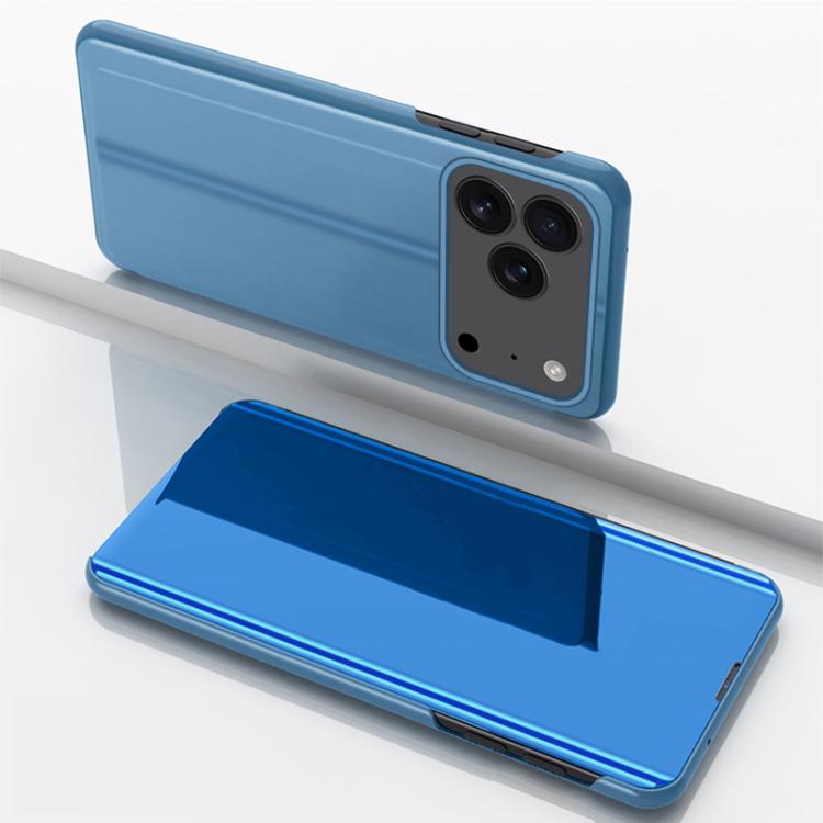 غطاء هاتف جلدي بغطاء أفقي مع مرآة مطلية وحامل، لأجهزة iPhone 17e / 16e، iPhone 17 Pro Max، iPhone 17 Pro، iPhone 17، iPhone Air، iPhone 16 Pro Max