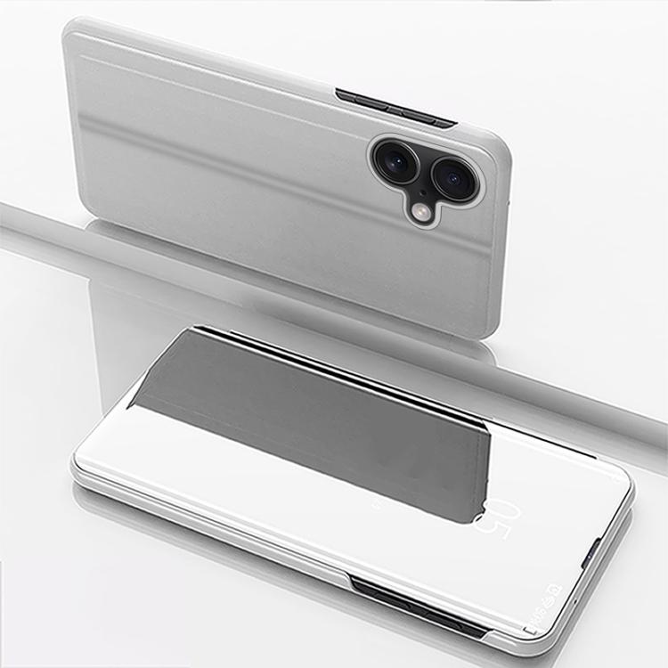 غطاء هاتف جلدي بغطاء أفقي مع مرآة مطلية وحامل، لأجهزة iPhone 17e / 16e، iPhone 17 Pro Max، iPhone 17 Pro، iPhone 17، iPhone Air، iPhone 16 Pro Max