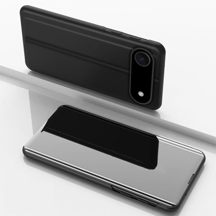 غطاء هاتف جلدي بغطاء أفقي مع مرآة مطلية وحامل، لأجهزة iPhone 17e / 16e، iPhone 17 Pro Max، iPhone 17 Pro، iPhone 17، iPhone Air، iPhone 16 Pro Max