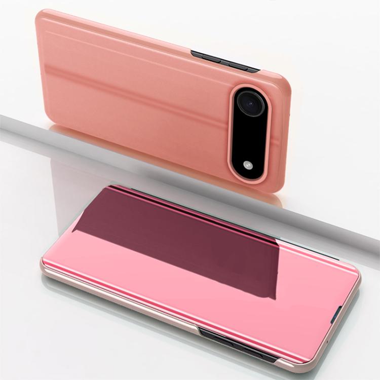 غطاء هاتف جلدي بغطاء أفقي مع مرآة مطلية وحامل، لأجهزة iPhone 17e / 16e، iPhone 17 Pro Max، iPhone 17 Pro، iPhone 17، iPhone Air، iPhone 16 Pro Max