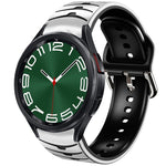 سوار ساعة سيليكون بنقشة منحنية، لساعات Samsung Galaxy Watch 6 Classic مقاس 47 مم، لساعات Samsung Galaxy Watch 6 مقاس 44 مم، لساعات Samsung Galaxy Watch 6 مقاس 40 مم