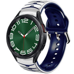 سوار ساعة سيليكون بنقشة منحنية، لساعات Samsung Galaxy Watch 6 Classic مقاس 47 مم، لساعات Samsung Galaxy Watch 6 مقاس 44 مم، لساعات Samsung Galaxy Watch 6 مقاس 40 مم