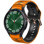 سوار ساعة سيليكون بنقشة منحنية، لساعات Samsung Galaxy Watch 6 Classic مقاس 47 مم، لساعات Samsung Galaxy Watch 6 مقاس 44 مم، لساعات Samsung Galaxy Watch 6 مقاس 40 مم