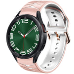 سوار ساعة سيليكون بنقشة منحنية، لساعات Samsung Galaxy Watch 6 Classic مقاس 47 مم، لساعات Samsung Galaxy Watch 6 مقاس 44 مم، لساعات Samsung Galaxy Watch 6 مقاس 40 مم