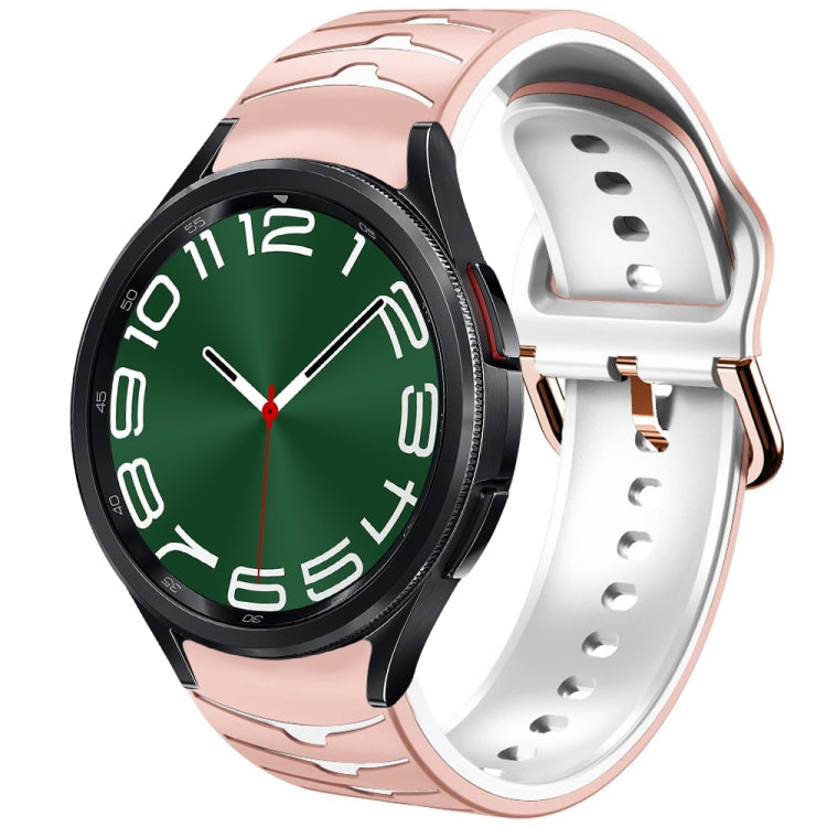 سوار ساعة سيليكون بنقشة منحنية، لساعات Samsung Galaxy Watch 6 Classic مقاس 47 مم، لساعات Samsung Galaxy Watch 6 مقاس 44 مم، لساعات Samsung Galaxy Watch 6 مقاس 40 مم