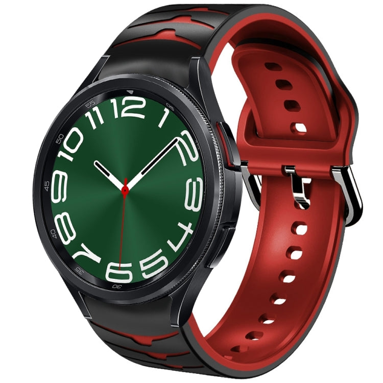 سوار ساعة سيليكون بنقشة منحنية، لساعات Samsung Galaxy Watch 6 Classic مقاس 47 مم، لساعات Samsung Galaxy Watch 6 مقاس 44 مم، لساعات Samsung Galaxy Watch 6 مقاس 40 مم