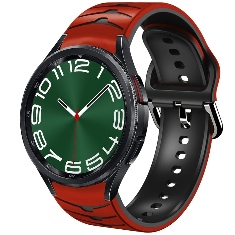 سوار ساعة سيليكون بنقشة منحنية، لساعات Samsung Galaxy Watch 6 Classic مقاس 47 مم، لساعات Samsung Galaxy Watch 6 مقاس 44 مم، لساعات Samsung Galaxy Watch 6 مقاس 40 مم