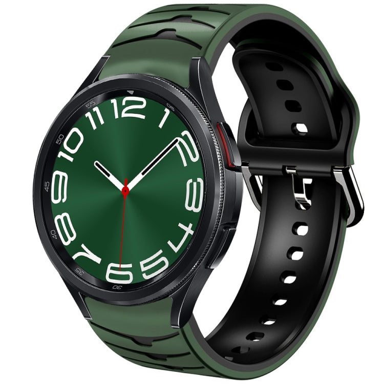 سوار ساعة سيليكون بنقشة منحنية، لساعات Samsung Galaxy Watch 6 Classic مقاس 47 مم، لساعات Samsung Galaxy Watch 6 مقاس 44 مم، لساعات Samsung Galaxy Watch 6 مقاس 40 مم