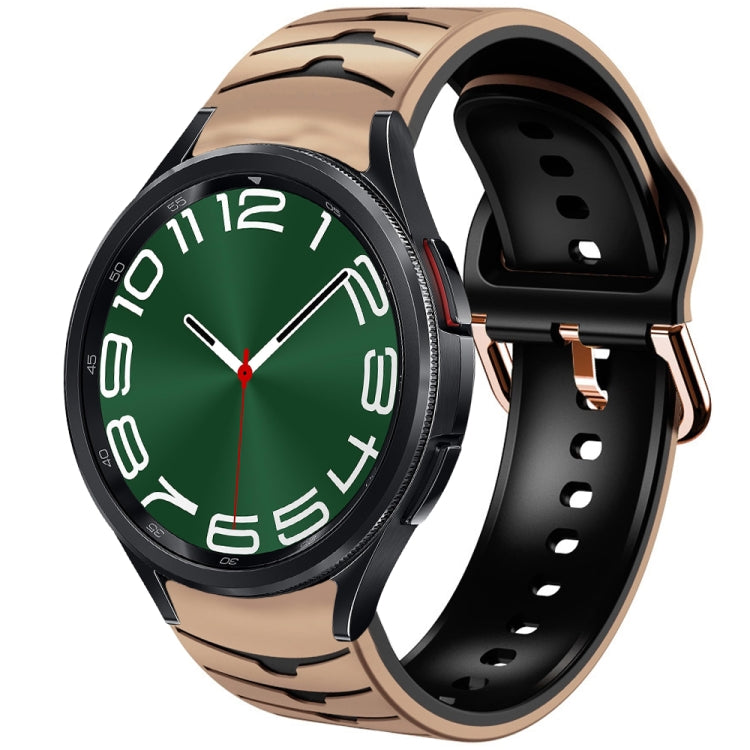 سوار ساعة سيليكون بنقشة منحنية، لساعات Samsung Galaxy Watch 6 Classic مقاس 47 مم، لساعات Samsung Galaxy Watch 6 مقاس 44 مم، لساعات Samsung Galaxy Watch 6 مقاس 40 مم