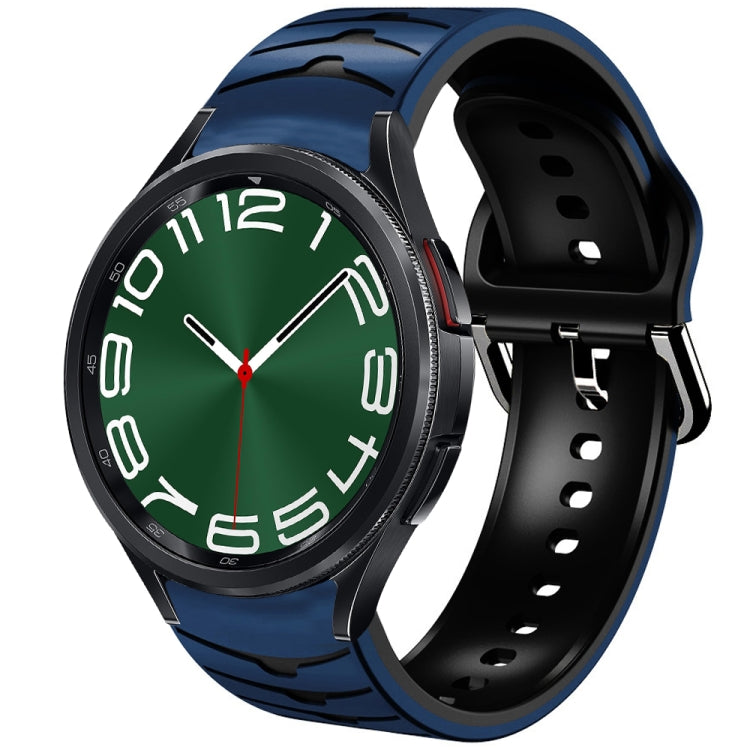 سوار ساعة سيليكون بنقشة منحنية، لساعات Samsung Galaxy Watch 6 Classic مقاس 47 مم، لساعات Samsung Galaxy Watch 6 مقاس 44 مم، لساعات Samsung Galaxy Watch 6 مقاس 40 مم