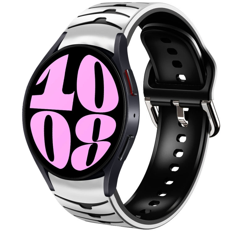 سوار ساعة سيليكون بنقشة منحنية، لساعات Samsung Galaxy Watch 6 Classic مقاس 47 مم، لساعات Samsung Galaxy Watch 6 مقاس 44 مم، لساعات Samsung Galaxy Watch 6 مقاس 40 مم