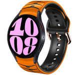 سوار ساعة سيليكون بنقشة منحنية، لساعات Samsung Galaxy Watch 6 Classic مقاس 47 مم، لساعات Samsung Galaxy Watch 6 مقاس 44 مم، لساعات Samsung Galaxy Watch 6 مقاس 40 مم