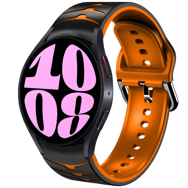 سوار ساعة سيليكون بنقشة منحنية، لساعات Samsung Galaxy Watch 6 Classic مقاس 47 مم، لساعات Samsung Galaxy Watch 6 مقاس 44 مم، لساعات Samsung Galaxy Watch 6 مقاس 40 مم