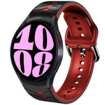 سوار ساعة سيليكون بنقشة منحنية، لساعات Samsung Galaxy Watch 6 Classic مقاس 47 مم، لساعات Samsung Galaxy Watch 6 مقاس 44 مم، لساعات Samsung Galaxy Watch 6 مقاس 40 مم