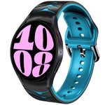سوار ساعة سيليكون بنقشة منحنية، لساعات Samsung Galaxy Watch 6 Classic مقاس 47 مم، لساعات Samsung Galaxy Watch 6 مقاس 44 مم، لساعات Samsung Galaxy Watch 6 مقاس 40 مم