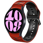 سوار ساعة سيليكون بنقشة منحنية، لساعات Samsung Galaxy Watch 6 Classic مقاس 47 مم، لساعات Samsung Galaxy Watch 6 مقاس 44 مم، لساعات Samsung Galaxy Watch 6 مقاس 40 مم