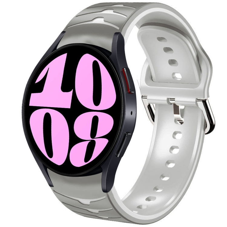 سوار ساعة سيليكون بنقشة منحنية، لساعات Samsung Galaxy Watch 6 Classic مقاس 47 مم، لساعات Samsung Galaxy Watch 6 مقاس 44 مم، لساعات Samsung Galaxy Watch 6 مقاس 40 مم