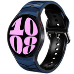 سوار ساعة سيليكون بنقشة منحنية، لساعات Samsung Galaxy Watch 6 Classic مقاس 47 مم، لساعات Samsung Galaxy Watch 6 مقاس 44 مم، لساعات Samsung Galaxy Watch 6 مقاس 40 مم